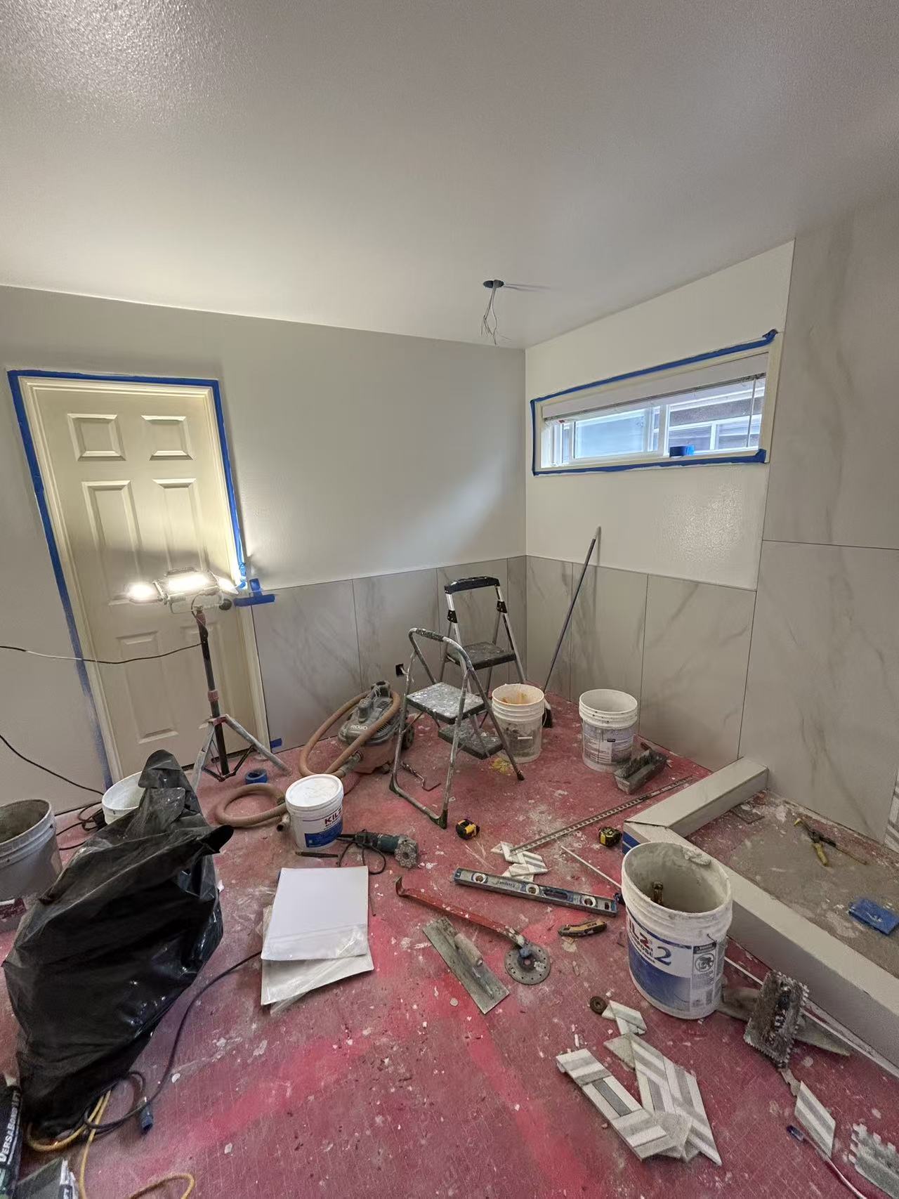 Bothell master bath stage 5 — marble tile install
