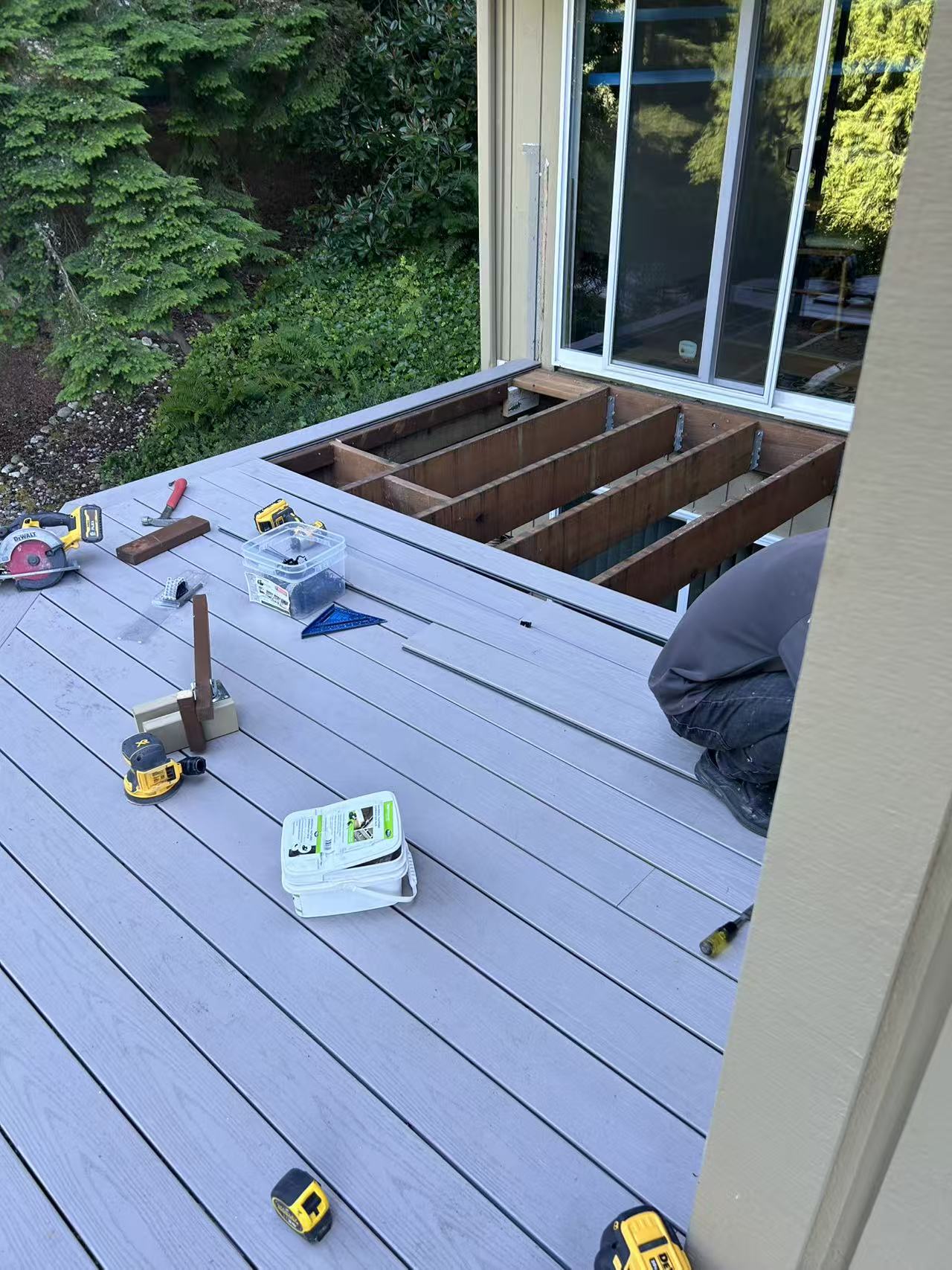 Bothell deck stage 4 — joists reinforced and fasteners replaced